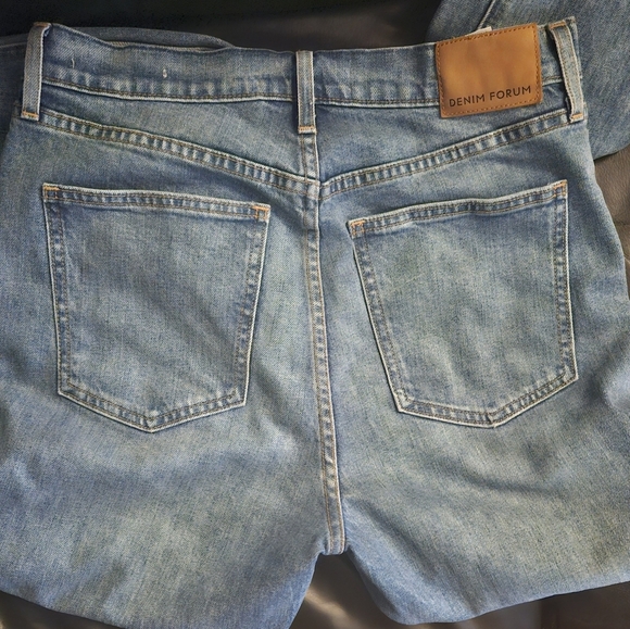 Denim forum 24W/29L The Yoko High Rise Dark Blue Jean Button Fly Non Stretchy - Picture 14 of 15